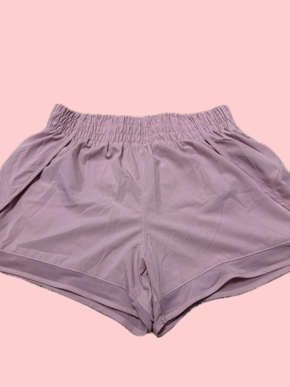 Women's Mauve Pull-On Athletic Shorts with Elastic Waist